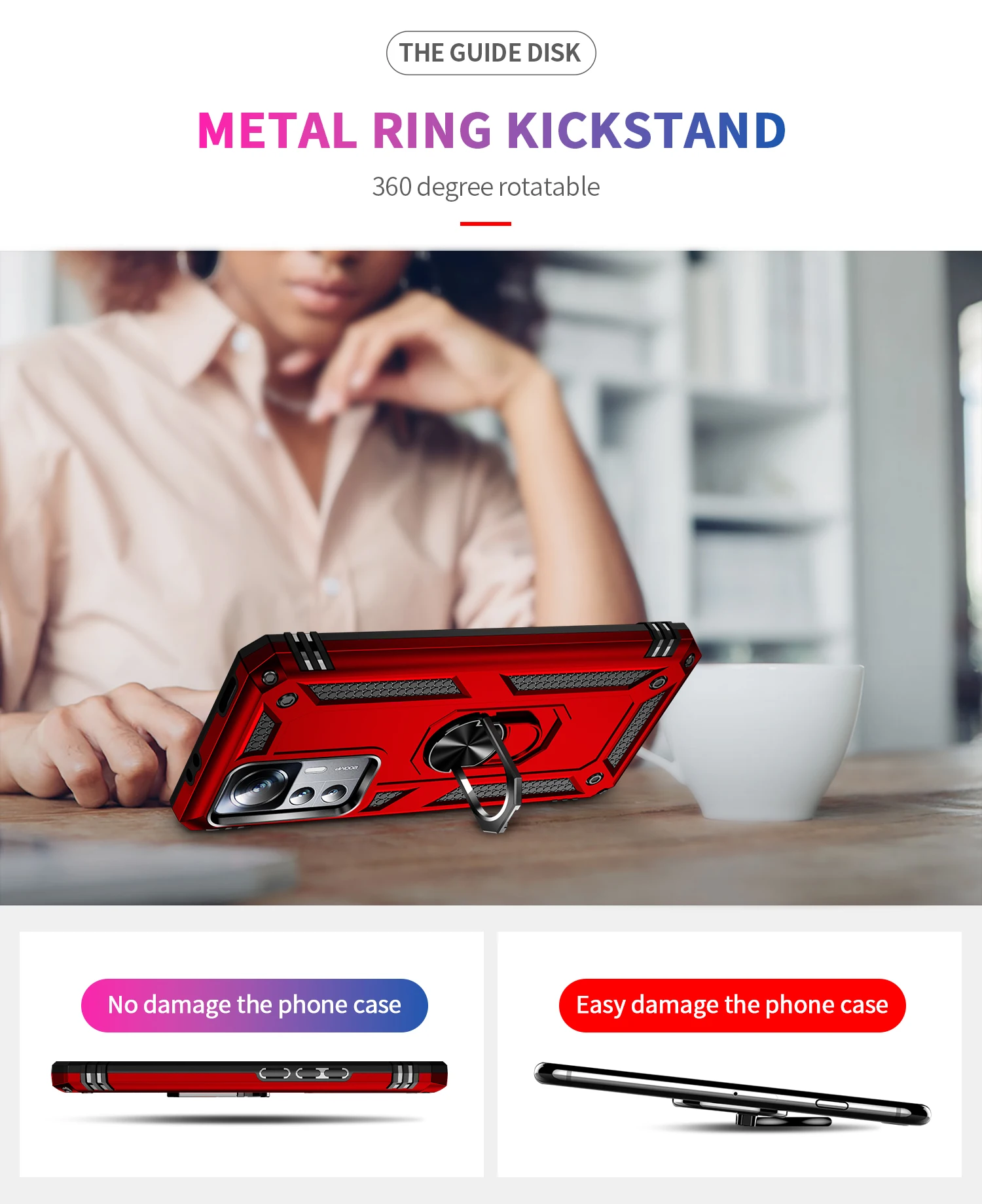 Custodia telefono antiurto con anello in metallo per xiaomi redmi_voghion.com