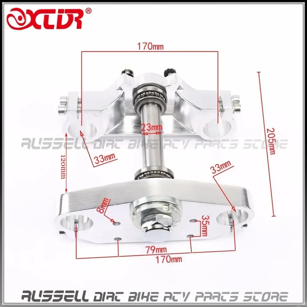 Motorcycle Front Fork Shocks Suspension with Handlebar Triple Tree Clamp and Bar Riser for Dirt Pit Bikes