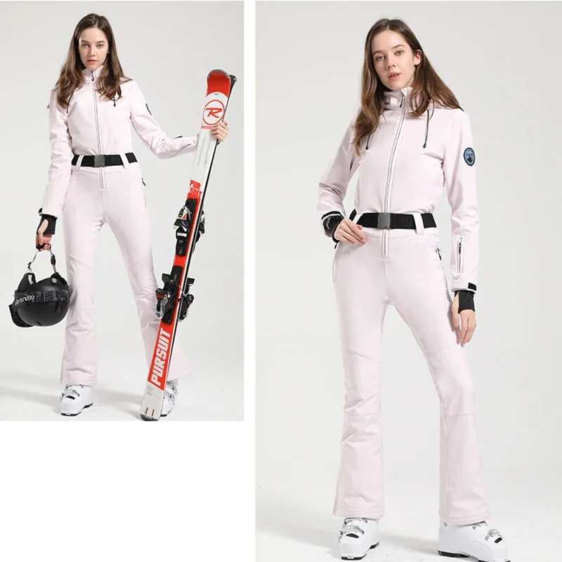 Winter ski jumpsuit one-piece outdoor snowboard jacket slim warm windproof waterproof for women overalls