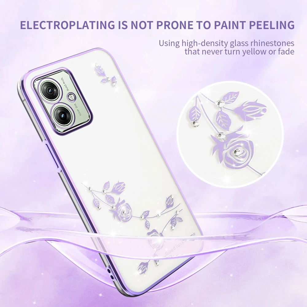 Glitter Rhinestone Transparent Soft TPU Phone Case