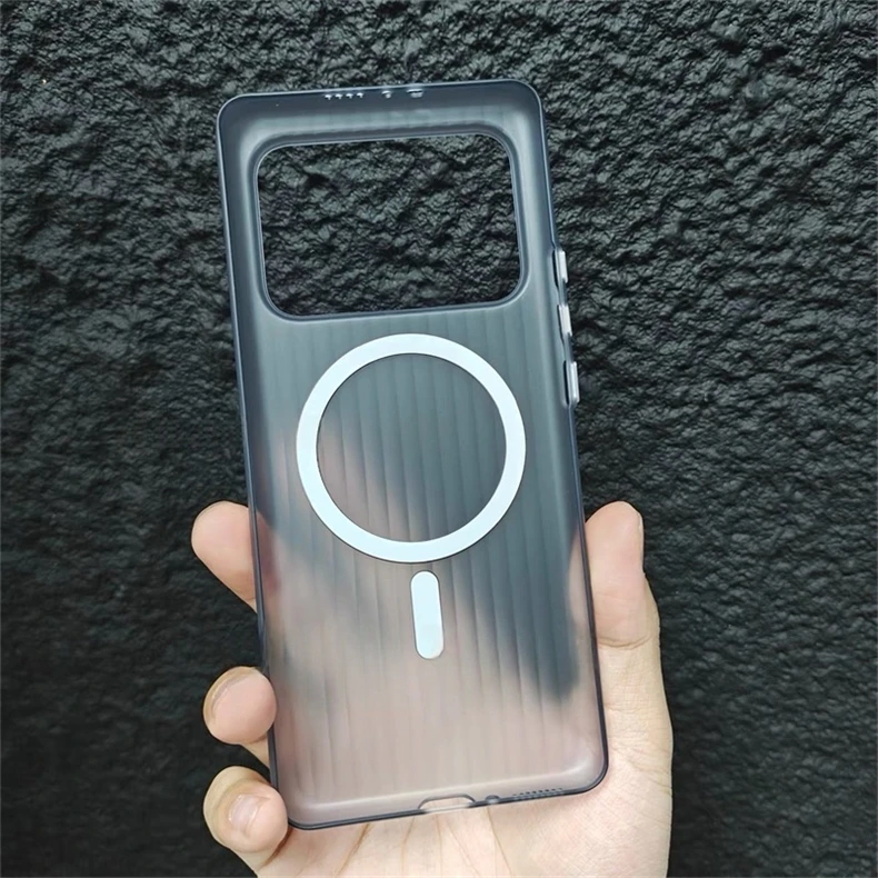 Magnetische Hülle für Xiaomi 11 Ultra, Hülle für MagSafe, matt, transparent, Gepäckstreifen, schlanke Abdeckung für Mi 11Ultra 5G, Hartschale – Detail 4