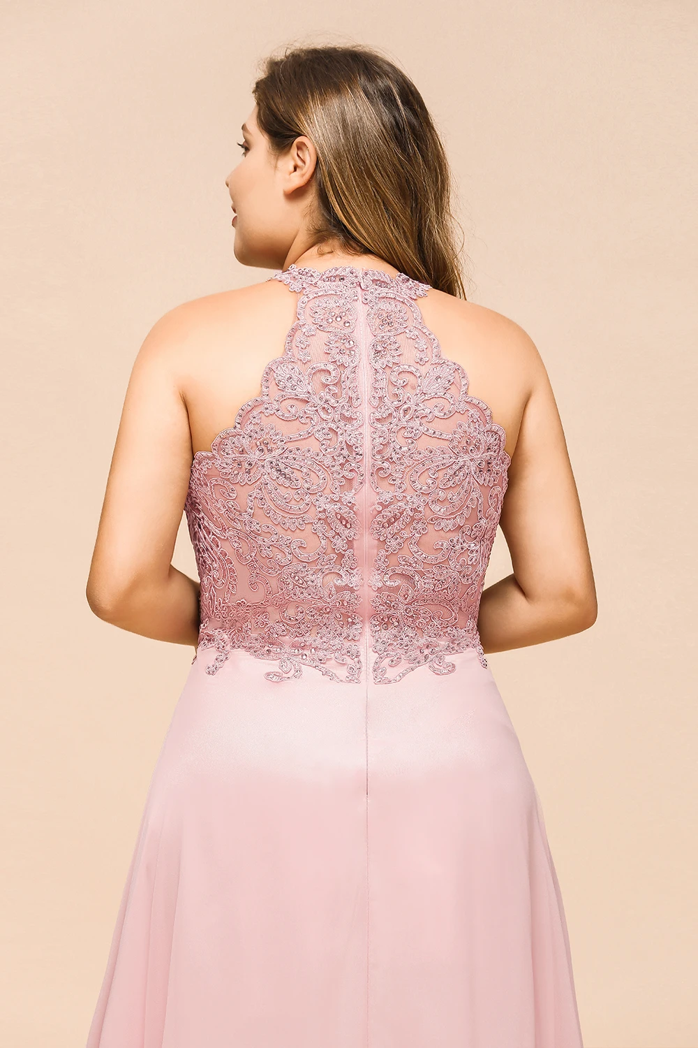 Bridesmaid Dresses for Women A Line Lace Insert Pearls Beaded Chiffon Elegant Wedding Party Gown bridesmaid dresses