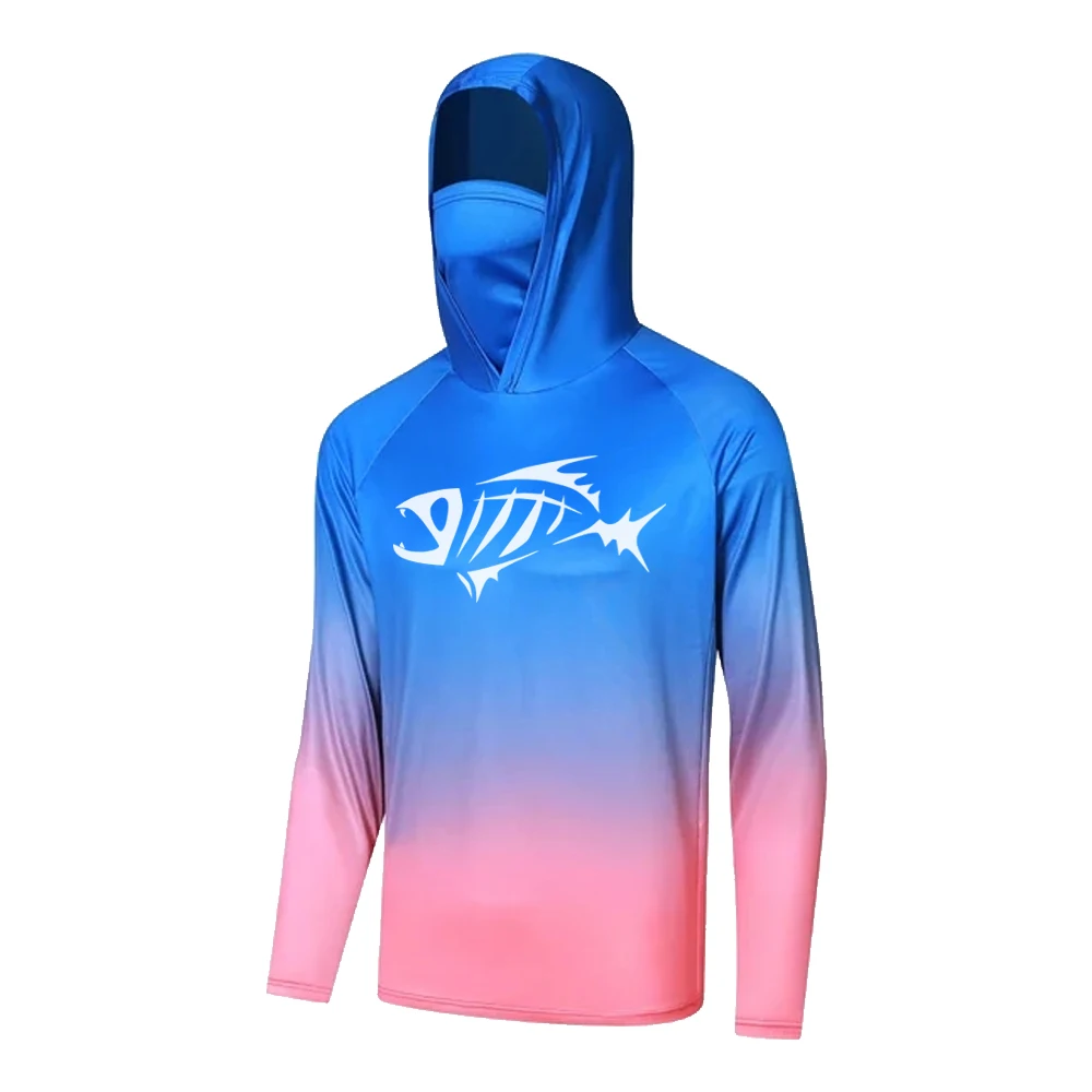 Fishing Shirt Fishing Hoodie Shirts with Mask Men Long Sleeve Sweatshirt Uv Protection Moisture Wicking Fishing Clothing