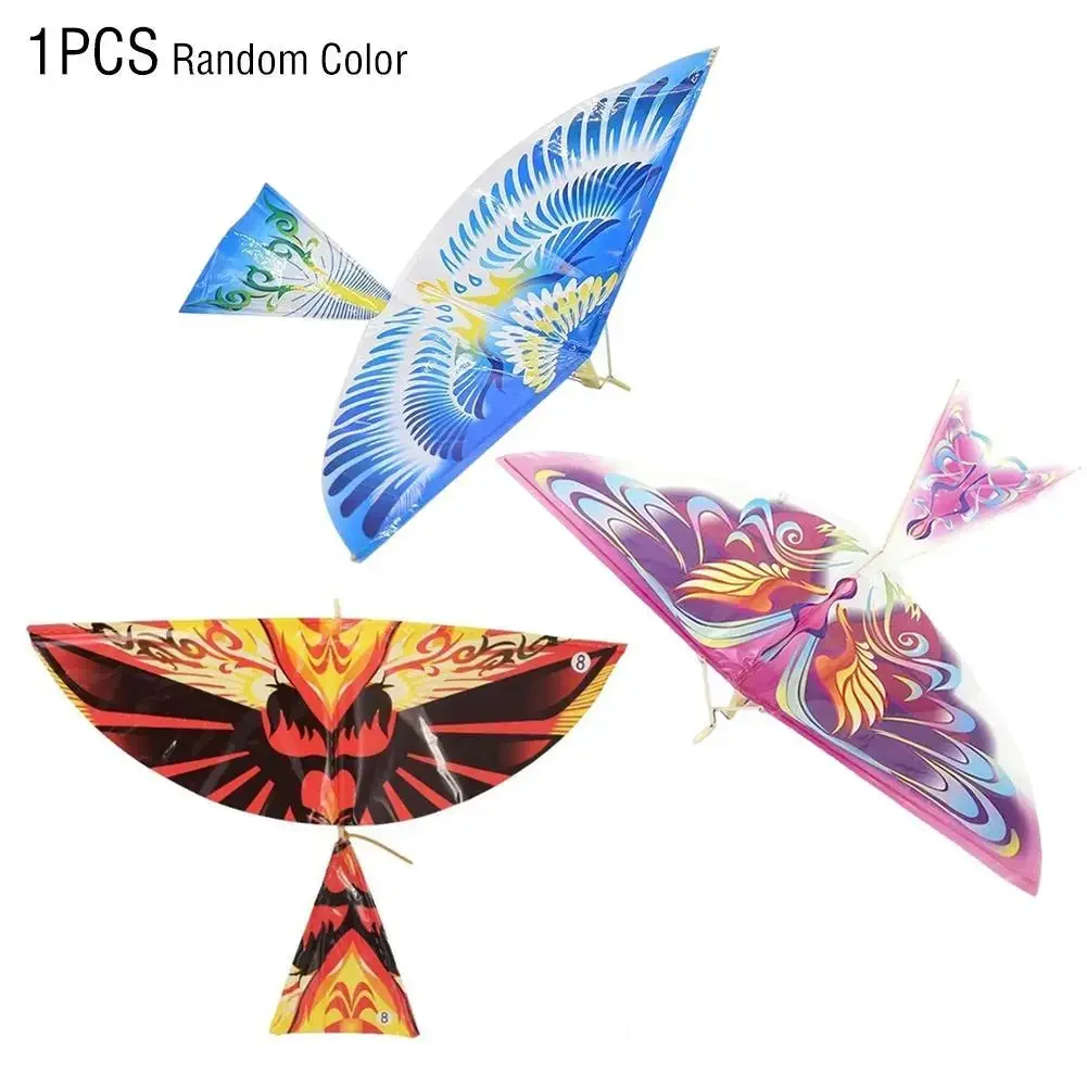 Kids Flying Birds Kite Elastic Rubber Band Powered Flying Birds Kite Funny Kids Toy Outdoor Sports Parent Child Interactive Toys