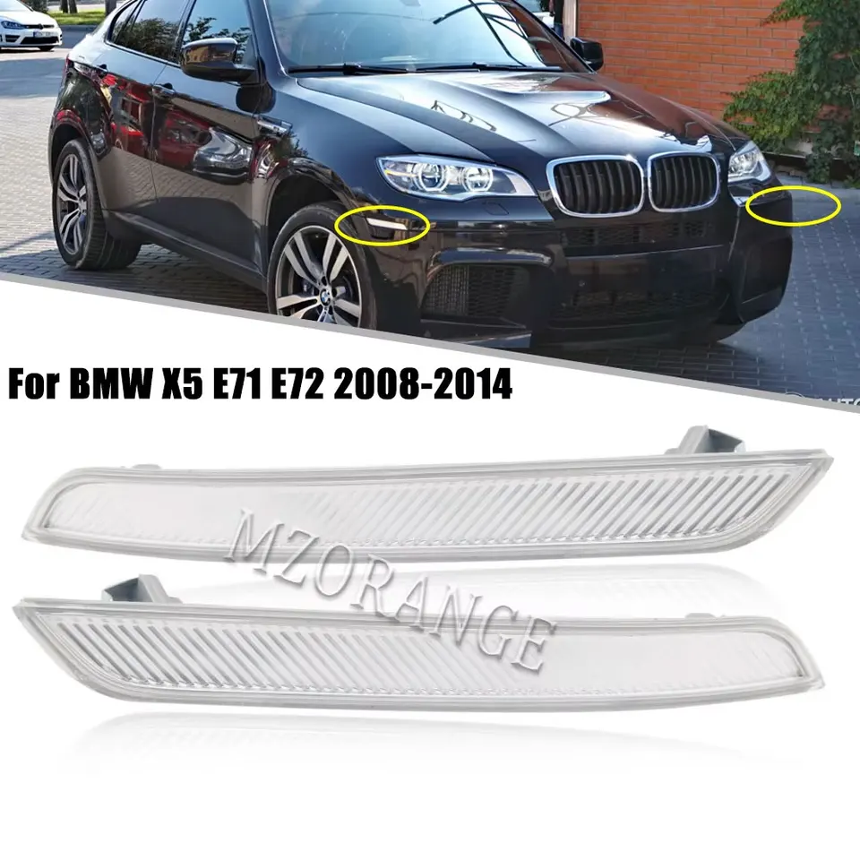 2Pcs Front Bumper Side Marker Reflector Lamps For Bmw E71 X6 2010 13 E70 X5m Set Of 2 Clear Lens Aftermarket Automobiles Parts