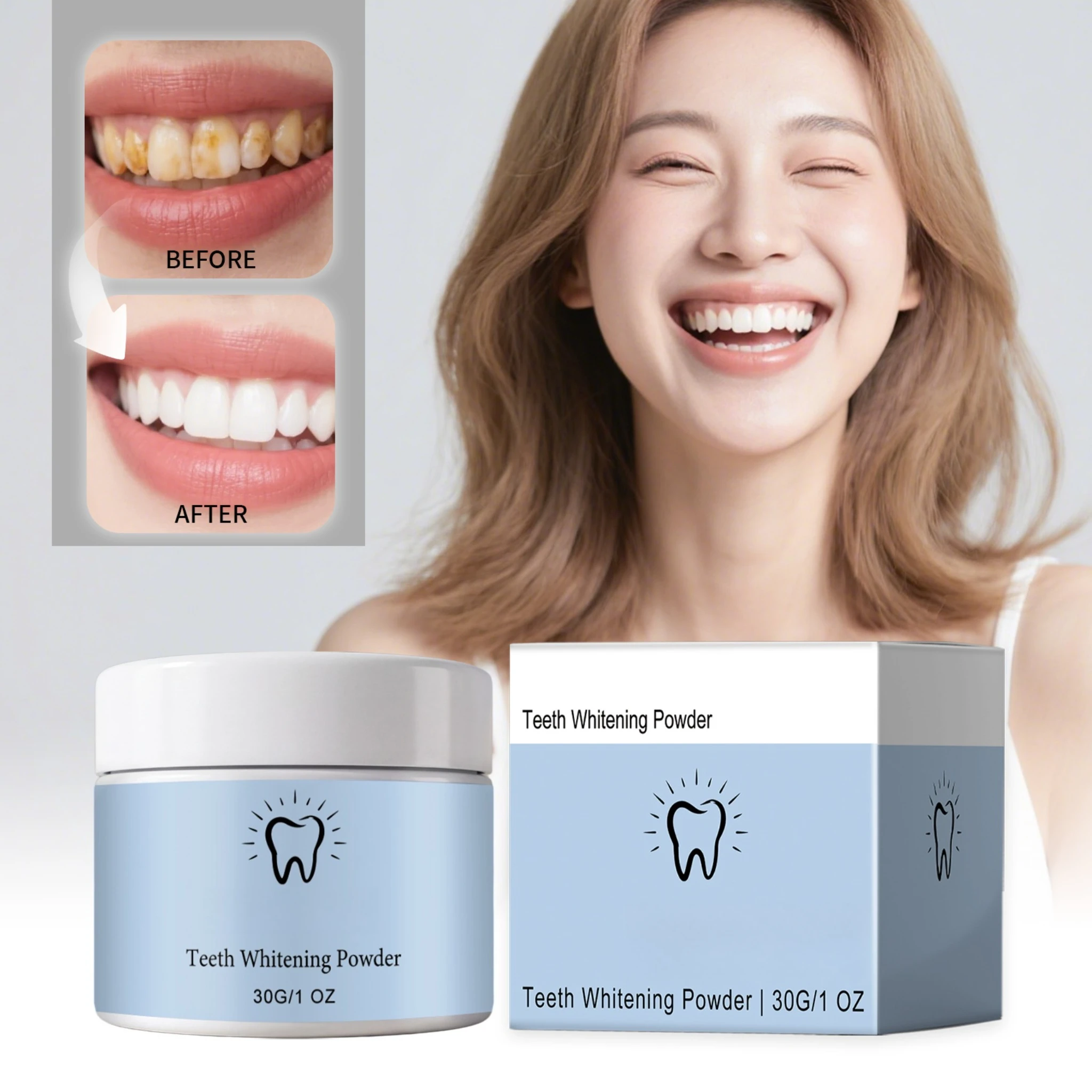Nuova Polvere Sbiancante per Denti 2026, Pulizia Profonda Naturale, Rimuove Macchie di Tabacco e Caffè, Alito Fresco alla Menta, Cura Dentale per Tutti - immagine 2