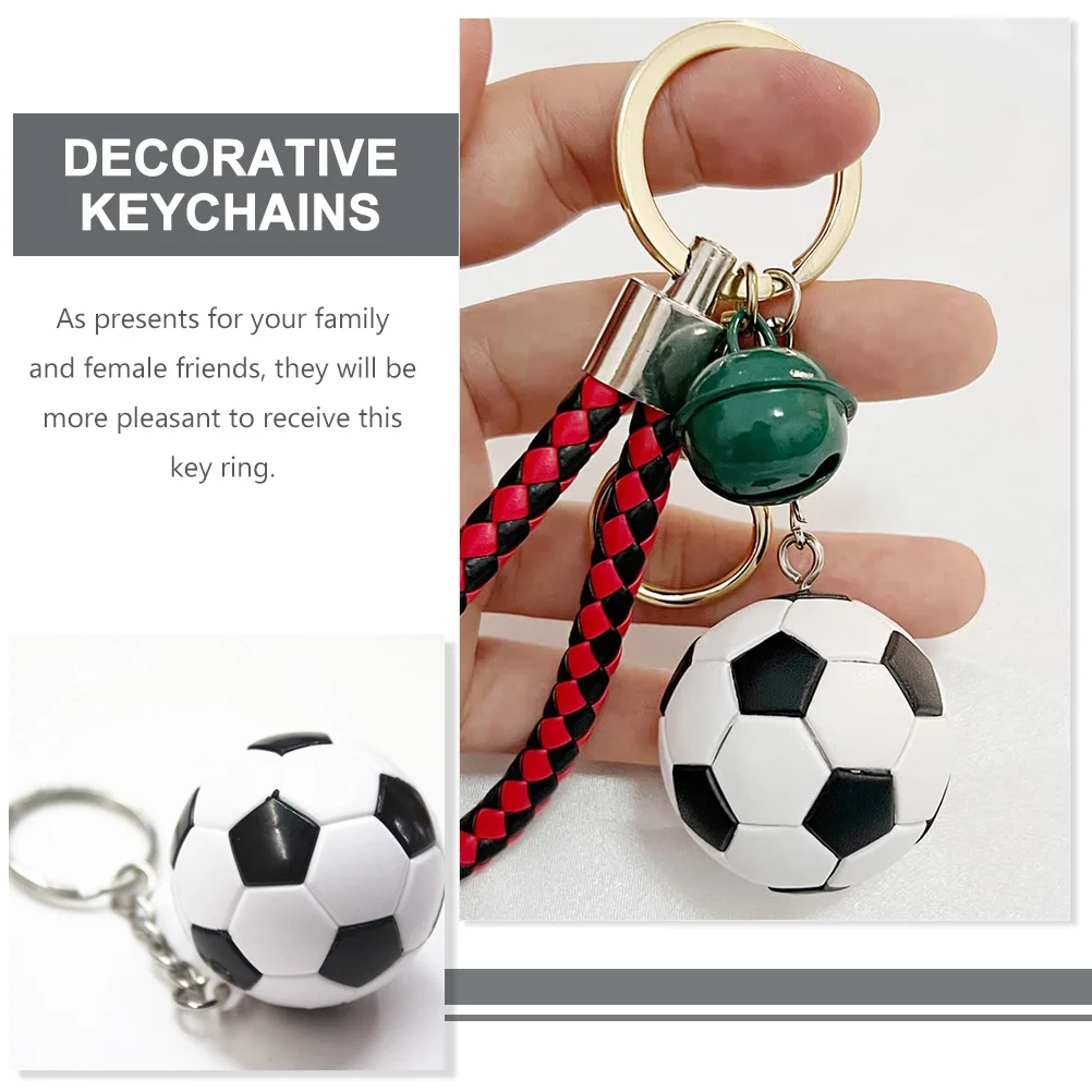 Durable Plastic Soccer Football Keychain Sports Balls Decorative Hanging Pendant Keychains Handbag Charms Car Keyring Backpack