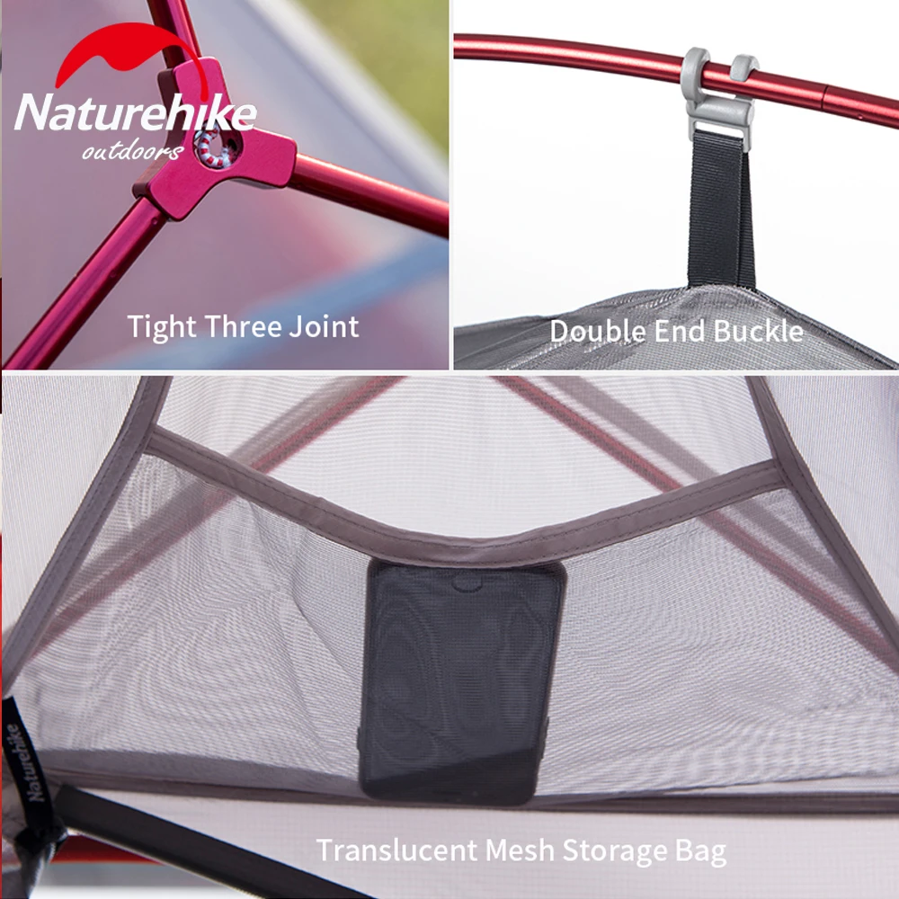 Naturehike Cloud Up 3 Person Tent Ultralight Camping Outdoor Hiking Travel Backpacking Shelter Tent Waterproof Nylon Portable