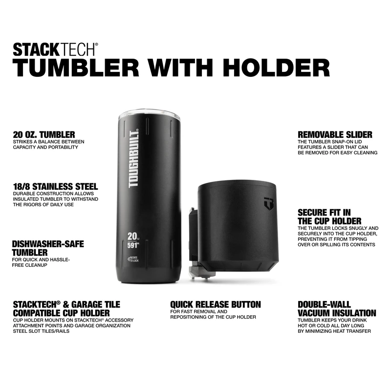 TOUGHBUILT TB-B1-A-52 Vacuum Cup 590ML Double-wall Vacuum Cold And Heat Preservation Cup Holder Mounts StackTech Portable 2