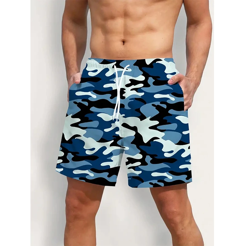 Camouflage Graphic Beach Shorts For Men 3D Printed Board Shorts Summer Casual Vacation Short Pants Loose Surf Swim Trunks 2025