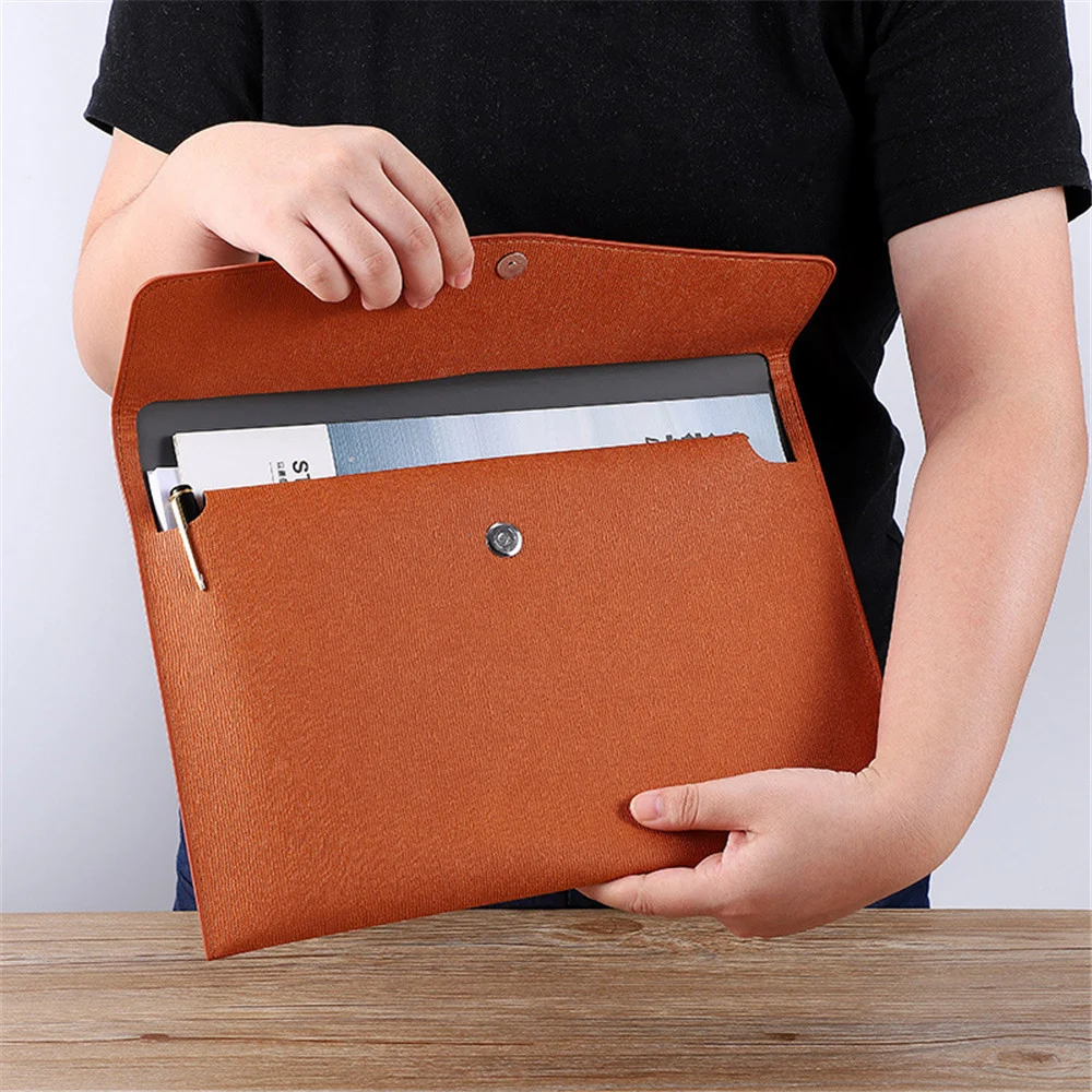Pu Leather A4 File Bag Waterproof File Folder Large Capacity Document