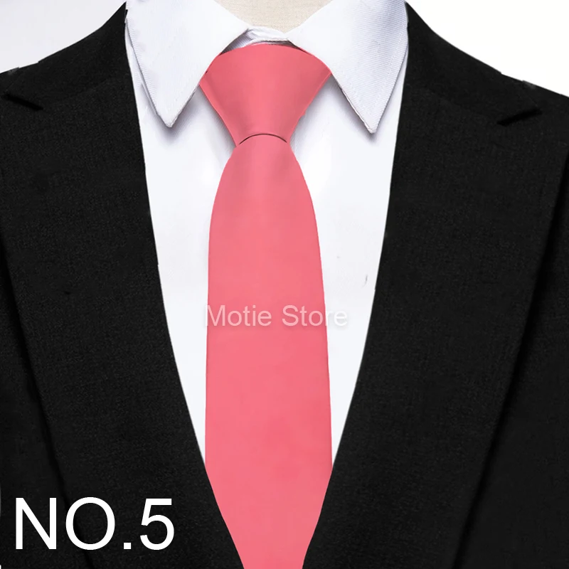 Herren-Krawatten, 6 cm, klassisches Polyester, handgefertigt, schmale Krawatte für Hochzeit, lässige Krawatten, Anzüge, einfarbiger Druck, Krawatte, Geschenk – Detail 5