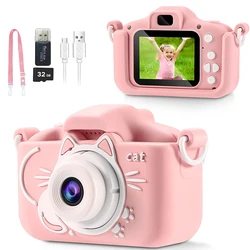 Kids Camera Toy 1080P HD Cartoon Kids Digital Camera Mini SLR dual Camera Cute Toy For Children Birthday Christmas Gifts