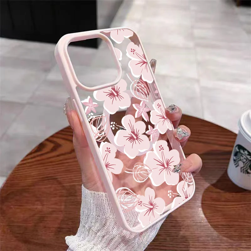 Elegant Minimalist Floral Phone Case with Magnetic Cover