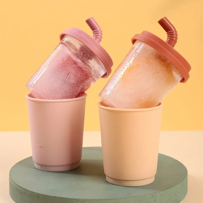 Milk Tea Cup 4/6 Grid Ice Mold Carrot Popsicle Mold Bell Pepper Shaped Ice Cream Home Popsicle Molds Tray