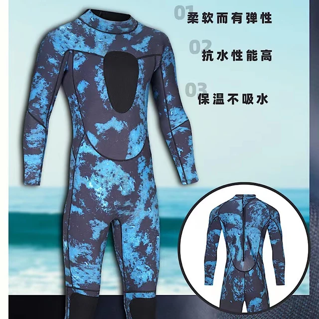 Traje de neopreno de agua fría para hombres y mujeres, diseño de cremallera  trasera, súper elástico, cálido para natación, buceo, surf, esnórquel