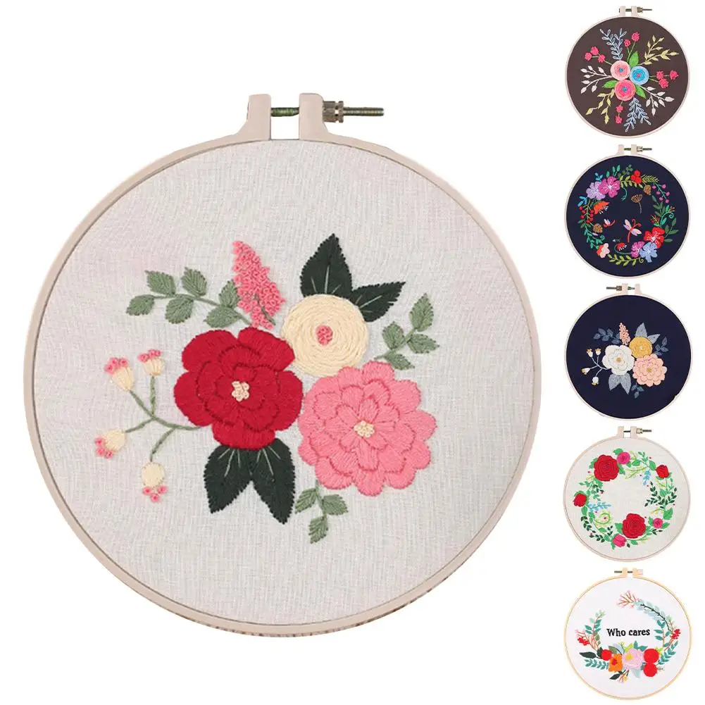 Stamped Embroidery Kit Mini Cross Stitch Kit With Hoop Stamped Pattern  Cloth Instructions For Living Room Bedroom Dining Room - AliExpress