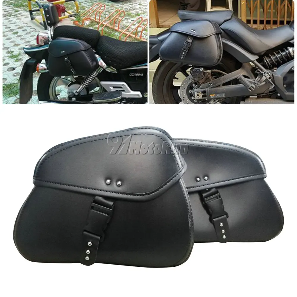 Motorcycle Saddlebags Side Tool Bag Luggage Pouch Black For Kawasaki