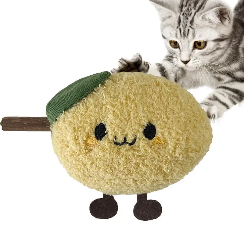 

Cat Teething Toys Fluffy Plush Kitten Kicker Toy Kitty Lick Chew Teeth Cleaning Toys Interactive Cat ToysDurable Pet Supplies