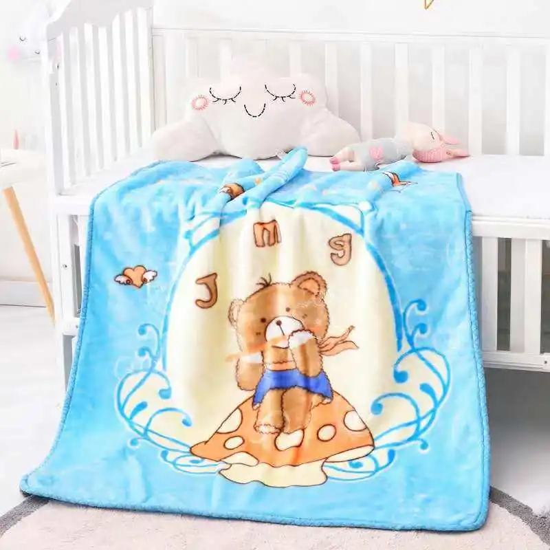 Spring Autumn Winter Plush Kindergarten Small Blanket Cartoon Animal Baby Blanket Newborn Double-layer Thickened Warm Rug