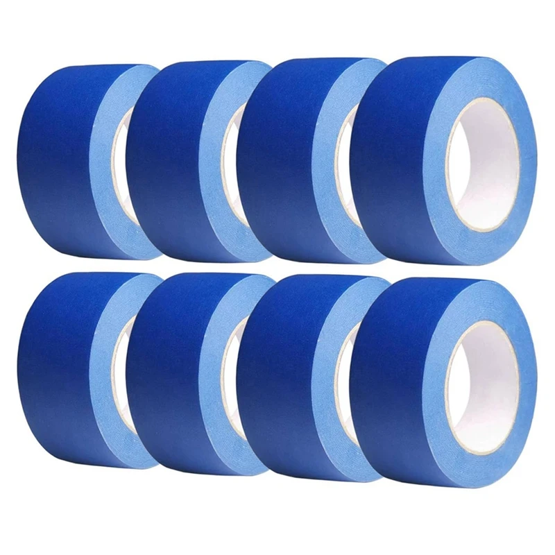 一般的な用途のマスキングテープ、ペインターテープ、青、2インチ、幅2インチ、55ヤードx-8ロール、8個