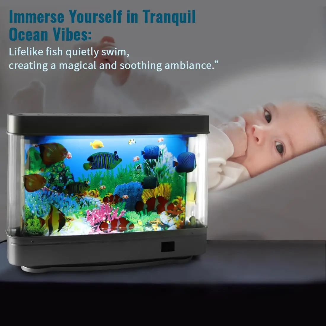 Nemo Fish Tank Artificial Tropical Fish Tank Lamps Aquarium Decorative Night  Light Virtual Ocean Dynamic LED Table Lamp For Kid Room Decor Gift Little  Einstein Aquarium, image size:1100x1100