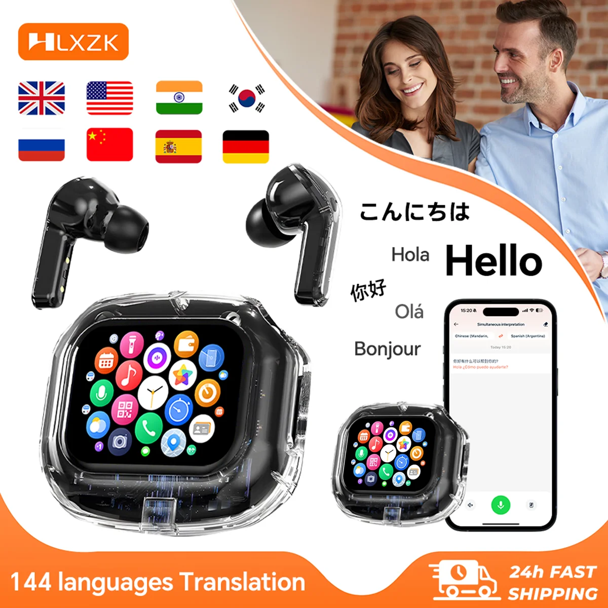 Wireless Bluetooth Headphones with Real Time Translation