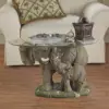 Glass-Topped Coffee and Cocktail Table, 18" High, Full Color Finish Creative Elephant Living Room Tables 2