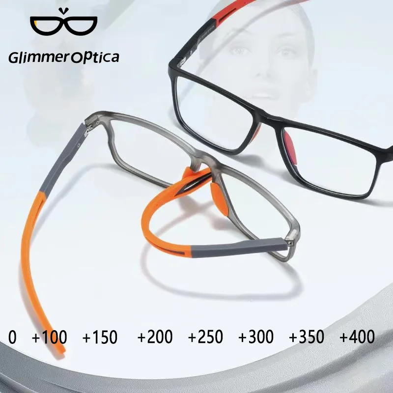Reading Glasses TR90 Men Women Progressive Sports Blue light blocking High definition Square