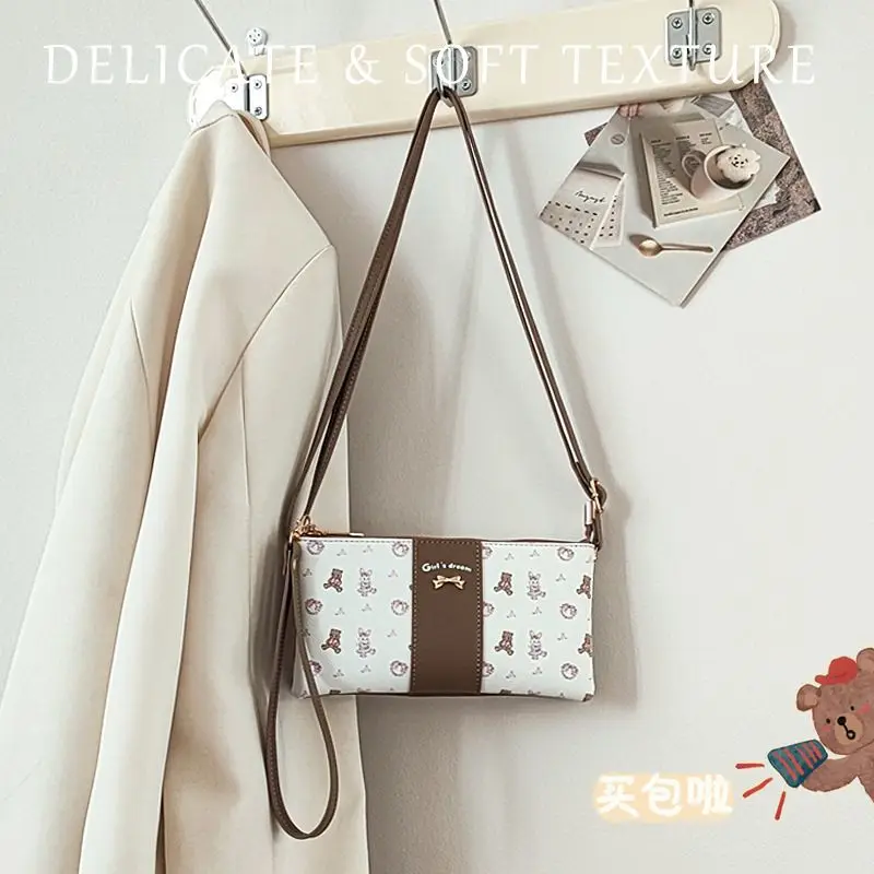 JIAERDI Rabbit Print Crossbody Bags Purse For Women Sweet Kawaii Handbag Wallet Card Bag Hot Girls Casual Crossbody Bags Y2k