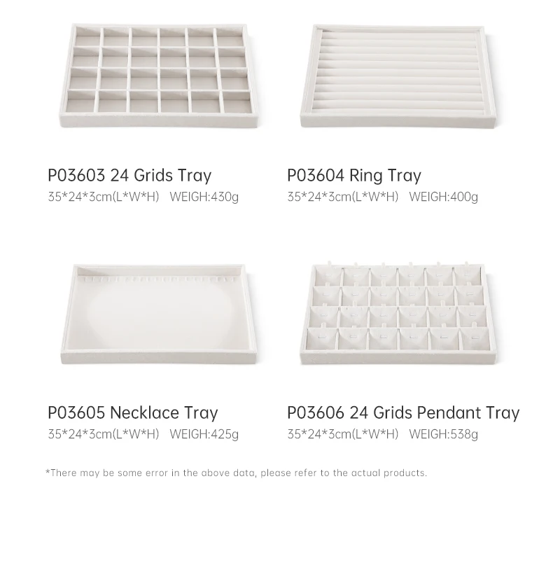 Velvet Ring Earring Bracelet Necklace Display Tray | Stackable Jewelry Organizer Drawer... - SKU VJDT0907 - UGI Packaging