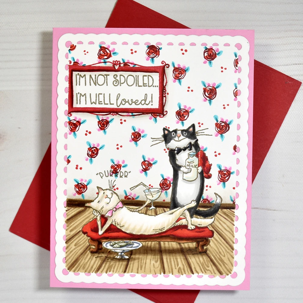 Cats Dog Clear Stamps Spoiled Cats Stay Pawsitive Tiny Birds Worm Silicone Stamps for DIY Scrapbooking Crafts Cards Making 33