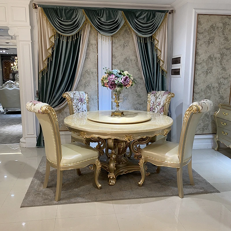 European round dining table and chair combination luxury