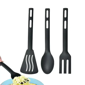Set di Utensili da Cucina in Nylon, Kit di Posate Robuste con Spatole Antiaderenti, Manici Comodi, Accessori per Pentole