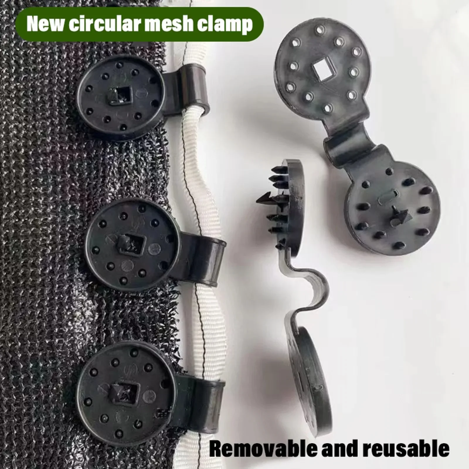 Description Picture 5 of item50PCS Garden Tools Greenhouse Shade Cloth Fix Clips Sunshade Net, Sunblock Plastic Grommet Fence Netting Hooks