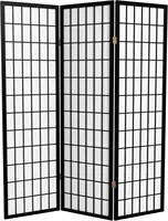 Wp60-Blk-3P Folding Screen, 3 Panel, Black 1