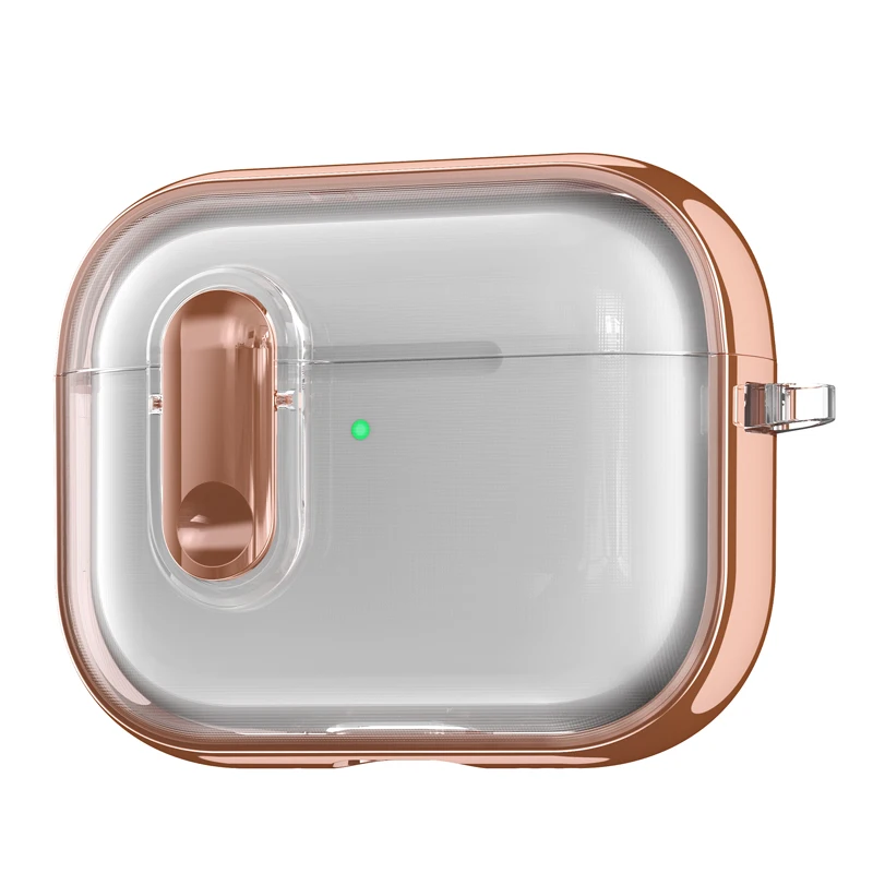 Transparent Electroplated Shockproof Earphone Case - Stylish Protective Cover