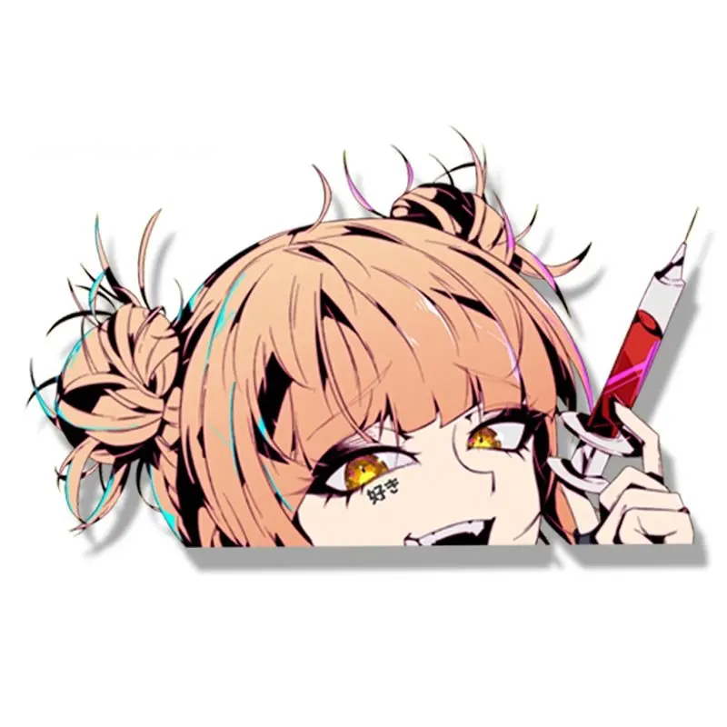 

TT химико Тога уличная Татуировка Fanart, мультяшная наклейка на автомобиль, аниме «Мой герой Академия», наклейка SUGOI DEKAI, JDM Мультяшные наклейки Waifu