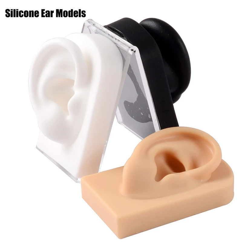 1Pair Silicone Ear Model Soft 1:1 Professional Practice Piercing Tools Earring Ear Stud Display Tools Can Be Reused Body Jewelry