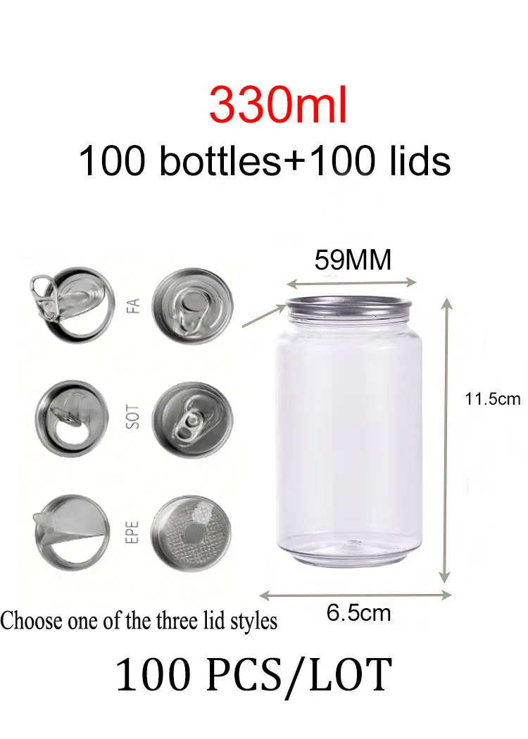 100 pcs/lots 250/330/500/ML Airtight Food Storage Container Clear Kitchen Pantry Organization And Storage Canisters Bottles 2
