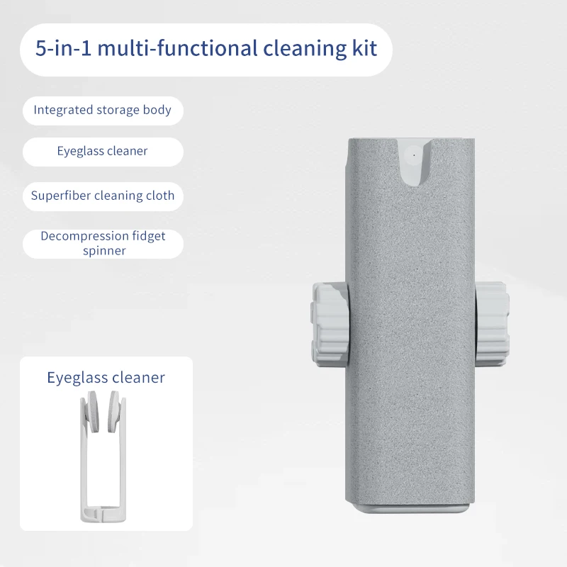 Eyeglass Cleaner Glass cloth Portable MINI spray bottle Mobile screen cleaning cloth 5 in 1 Eyewear accessories eyeglass cleaning cloth glasses cleaning wipes