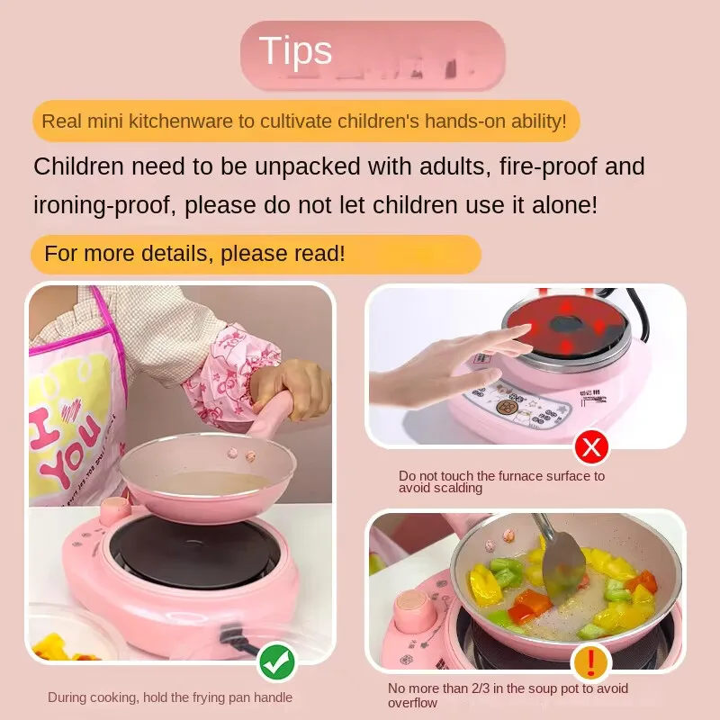 Toy Real Cooking Toy Mini Rice Cooker Pretend Play Toy Kitchen Kids Toys Simulation Cooking Toys Dollhouse Accessories 2