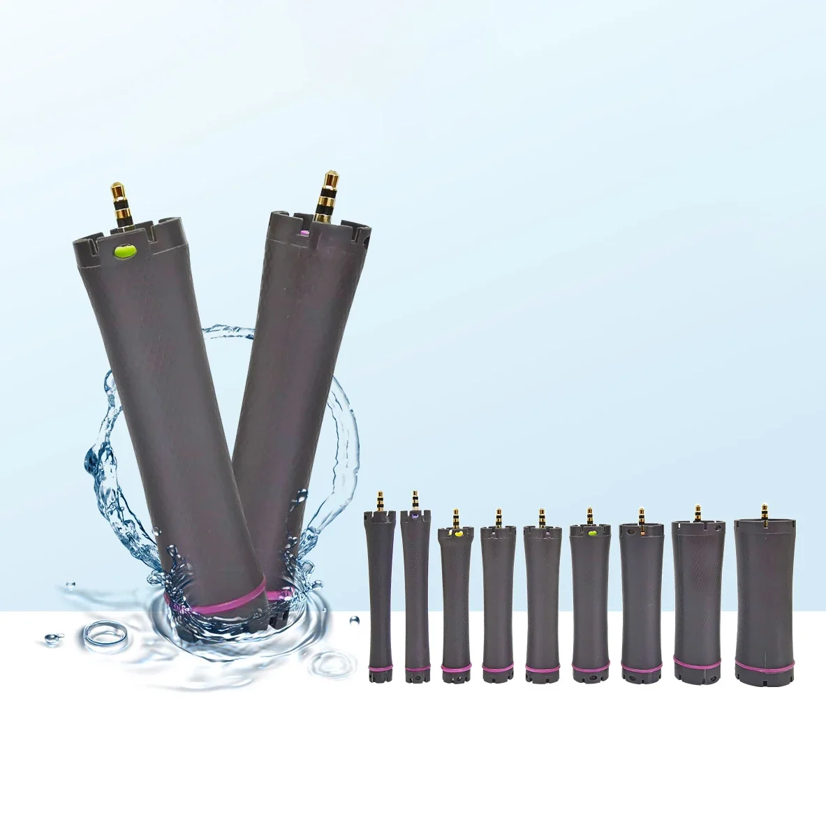10pcs/set 24V Digital Perm Rods Hair Rollers Electric Heated Curlers Irons Bars with Rubberbands Waterproof Curly Products 1848