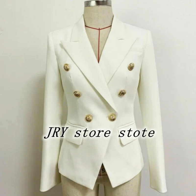 

Women's Suit New Jacket Fashion Solid Color Elegant Double-breasted Button Lapel Collar Handsome Slim Fit for Business Casual