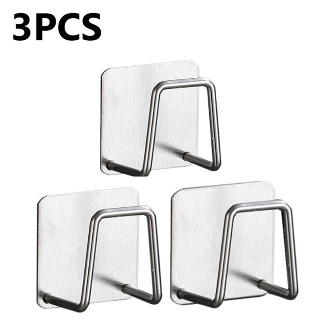 Stainless Steel Sponges Racks Self Adhesive Sink Sponges Drain Drying Rack Kitchen Sink Accessories Storage Holders 5PCS