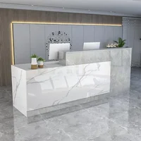 Front Counter Desk with Lockable Drawers, Reception Counter Desk,Modern Retail Counter, Wooden Computer Desk Reception Table 1