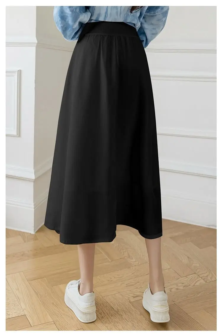 R63999# Pregnancy Thin Trendy Plus Size Loose Wide Leg Cropped Outerwear Summer Slim Casual Pregnant Skirt