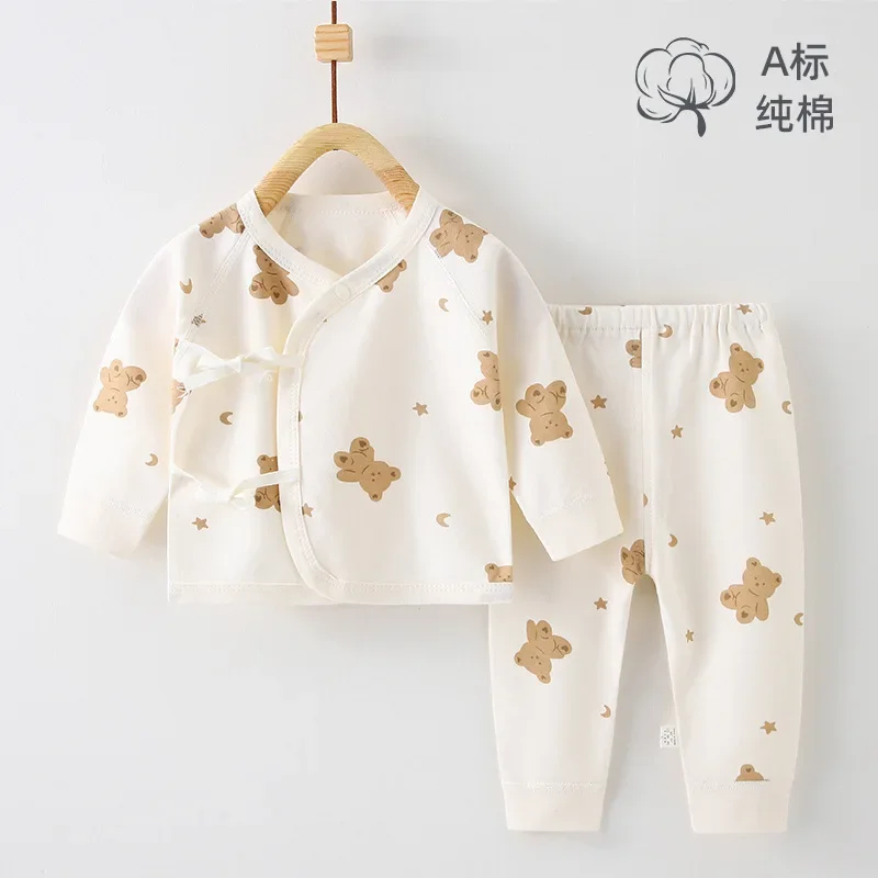 

Baby Split Set Baby Long Johns Underwear Pure Cotton Newborn Clothes Spring and Autumn Boneless Strap Monk Clothes