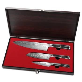 Sunnecko 3Pcs Damascus Chef Knife Set 1
