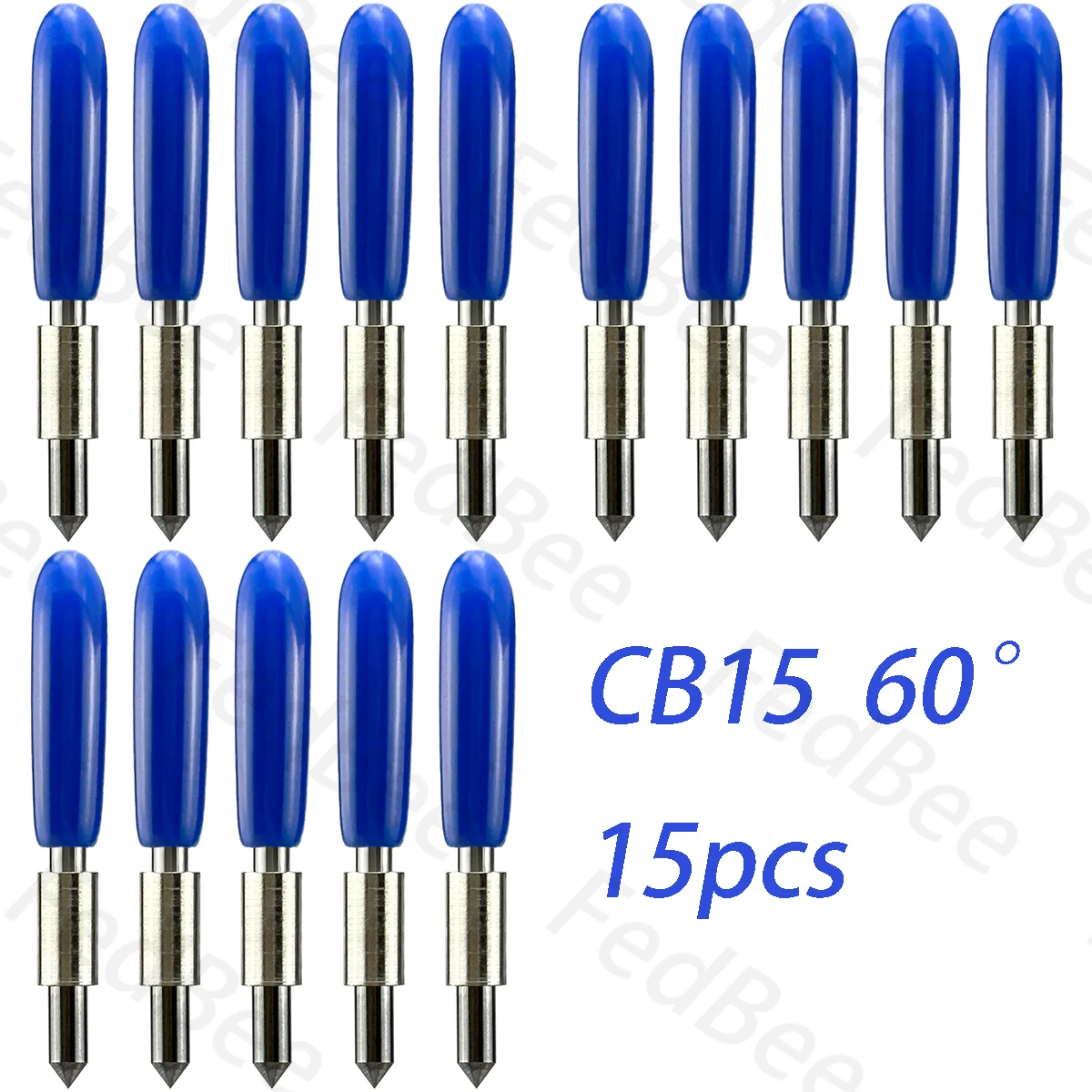 15 Pz 1.5Mm Supersteel Cb15 60 ° Deepcut Lama Per Silhouette Cameo 3 2 1 Ritratto 2 1 Curio Graphtec Cb15U Deep Point Set